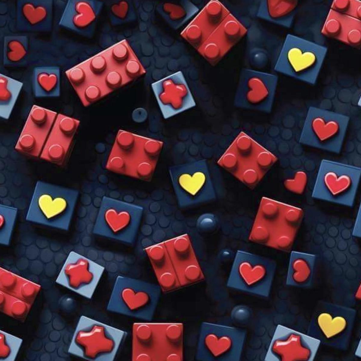 Building Block Hearts  Fabric