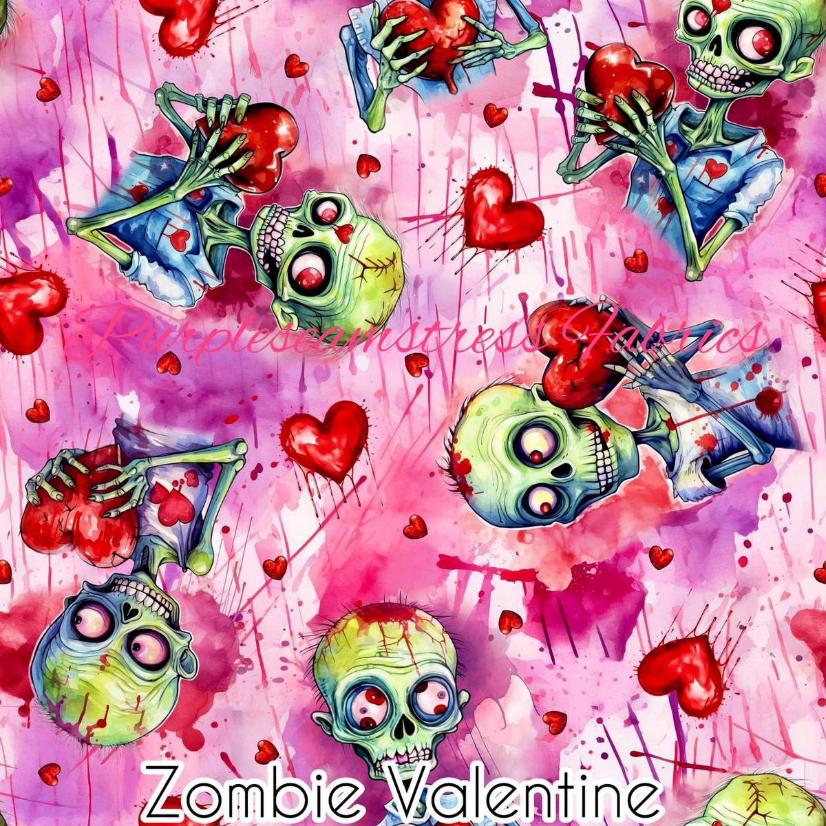 Zombie Valentine  Fabric