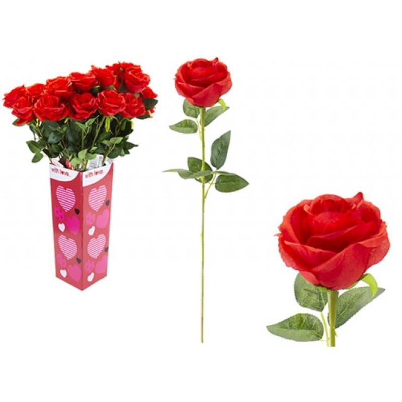 Artificial Red Rose 63cm