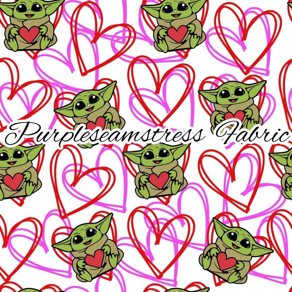 Baby Yoda Scribble Hearts Valentine R...