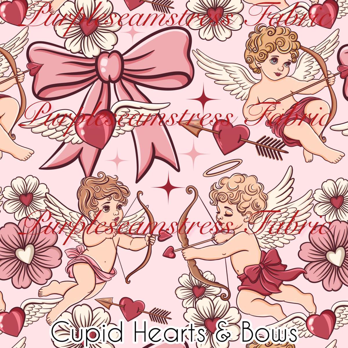 Cupid Hearts & Bows  Fabric