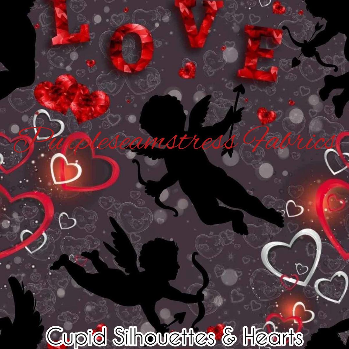Cupid Silhouettes & Hearts  ...