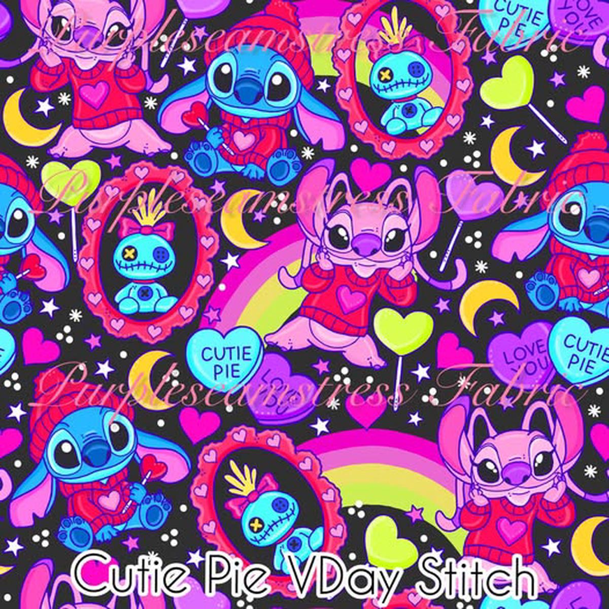 Cutie Pie Vday Stitch  Fabric