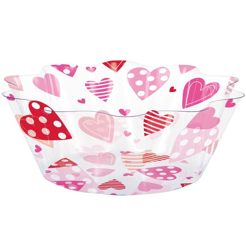 12/Case Bulk Valentine Hearts 8" Fluted Bowl
