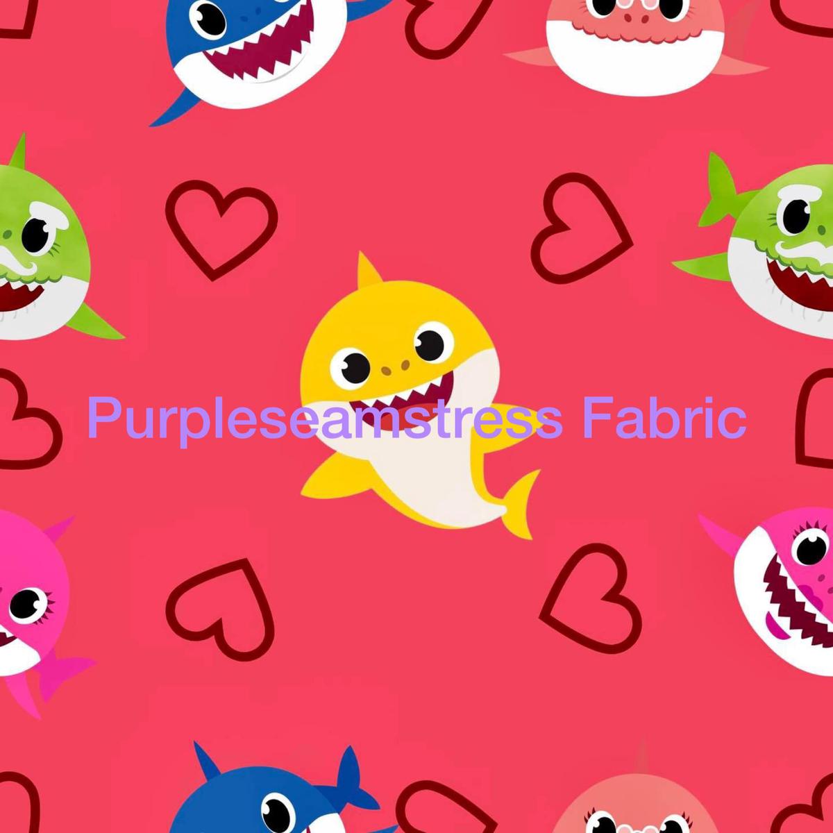 Baby Shark Hearts  Fabric