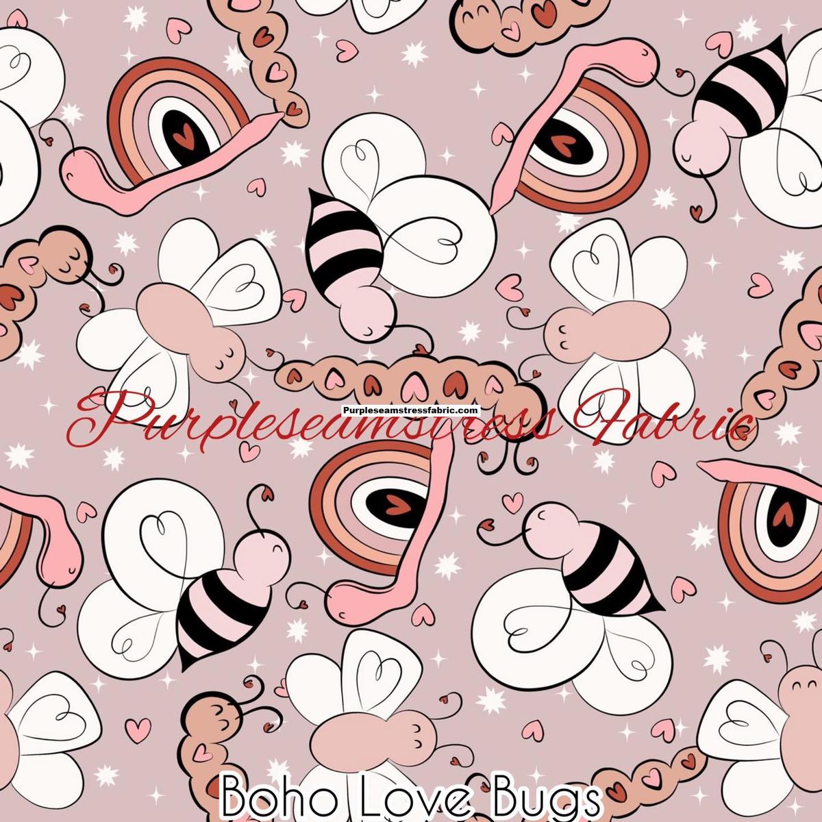 Boho Love Bugs  Fabric