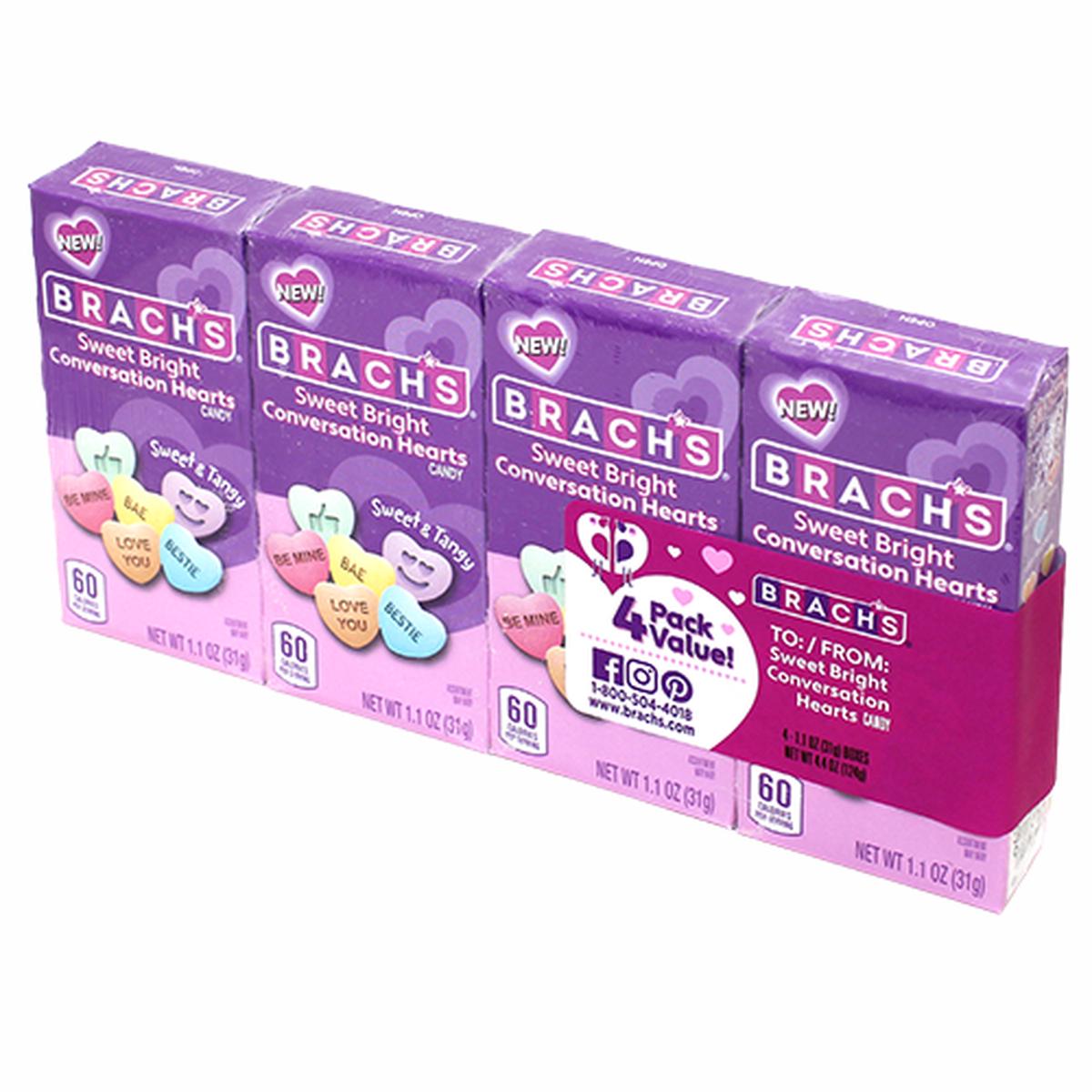 Brach's Sweet Bright Conversation Hearts To From Boxes 4 Pack