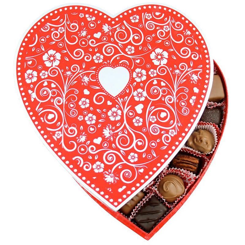 Embossed Silver Heart Box (1lb)