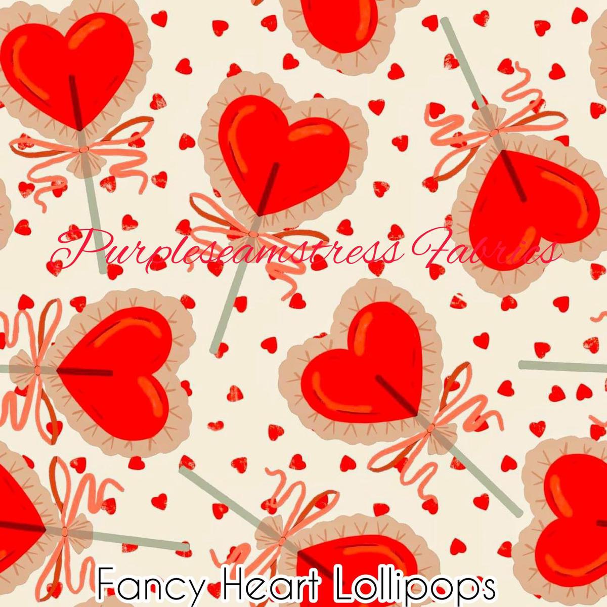 Fancy Heart Lollipops  Fabric