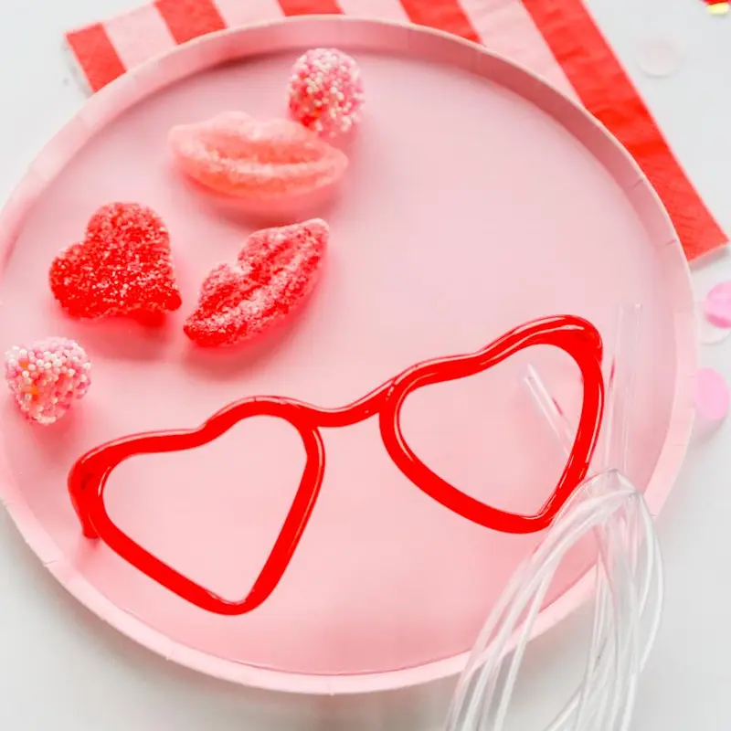 Valentine Crazy Straw Glasses