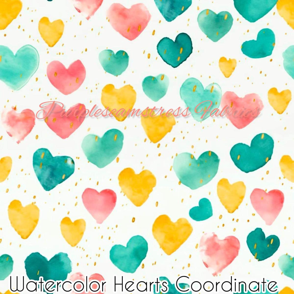 Watercolor Hearts Coordinate  Fab...