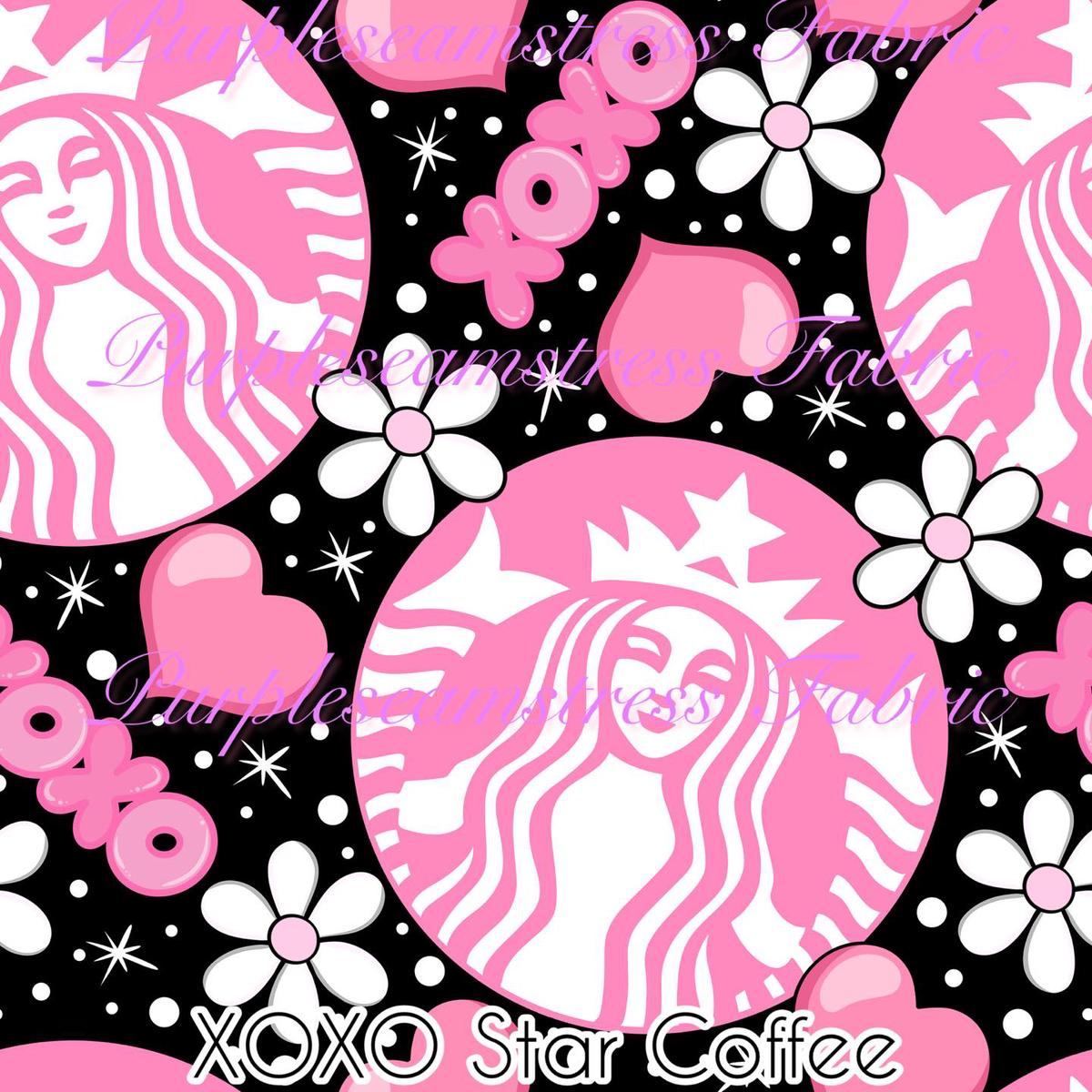XOXO Star Coffee  Fabric