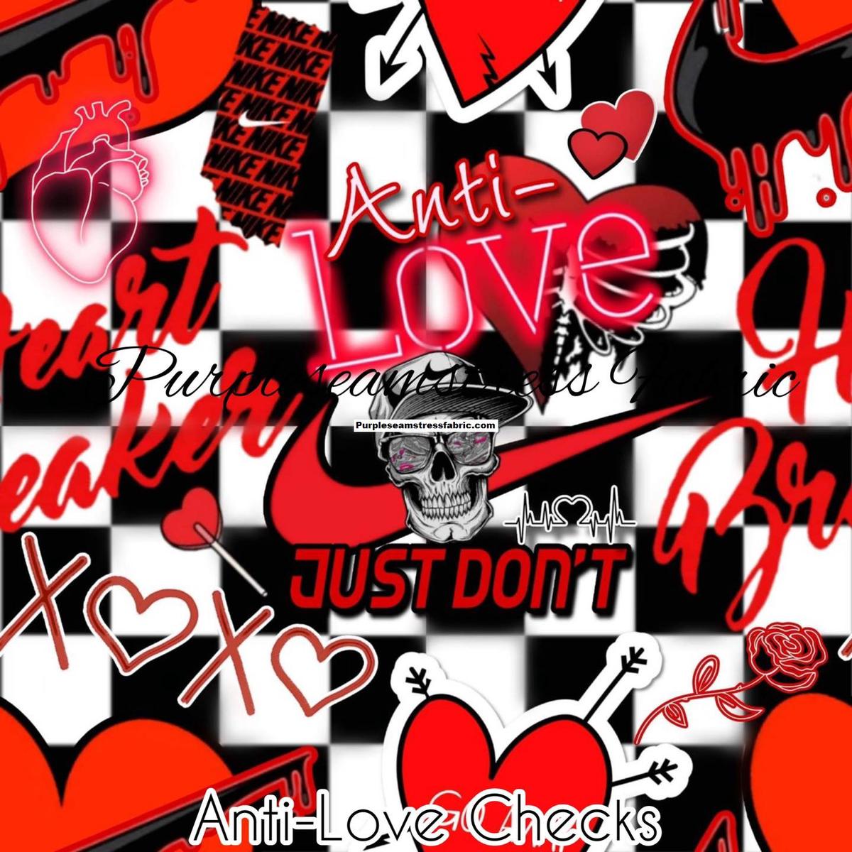 Anti- Love Checks  Fabric
