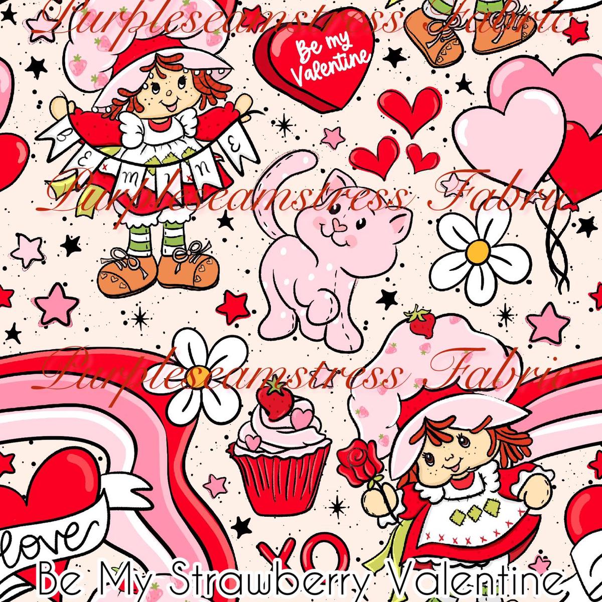 Be My Strawberry Valentine  Fabric