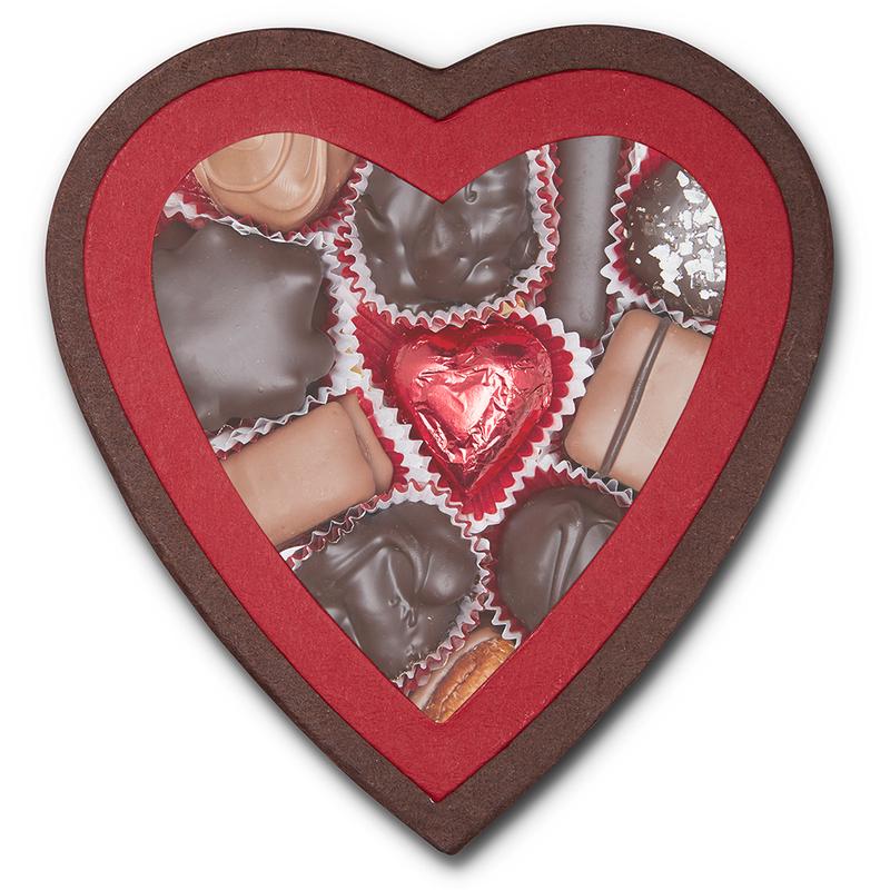 Brown Window Heart Box (8 oz)