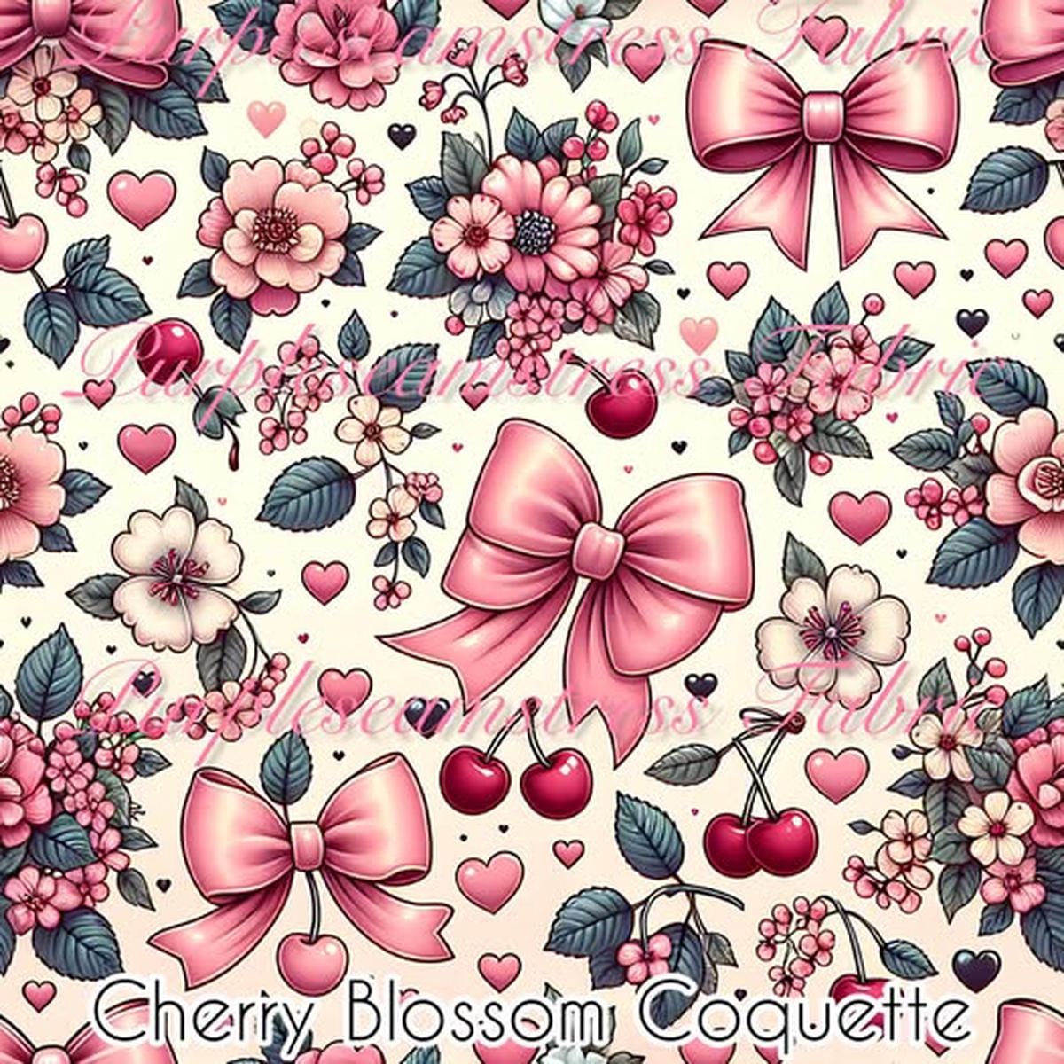 Cherry Blossom Coquette  Fabric