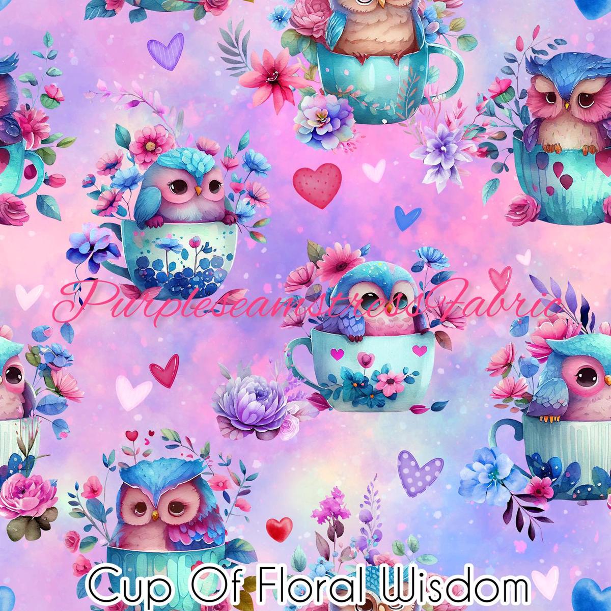 Cup of Floral Wisdom  Fabric