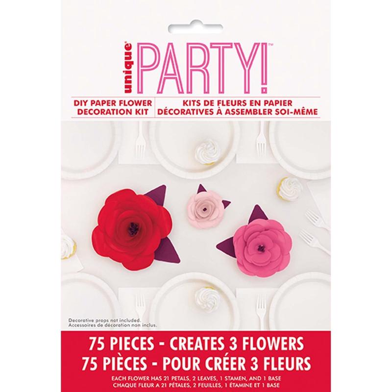 Elegant Valentine Paper Flower Table Centerpieces, 3 Count