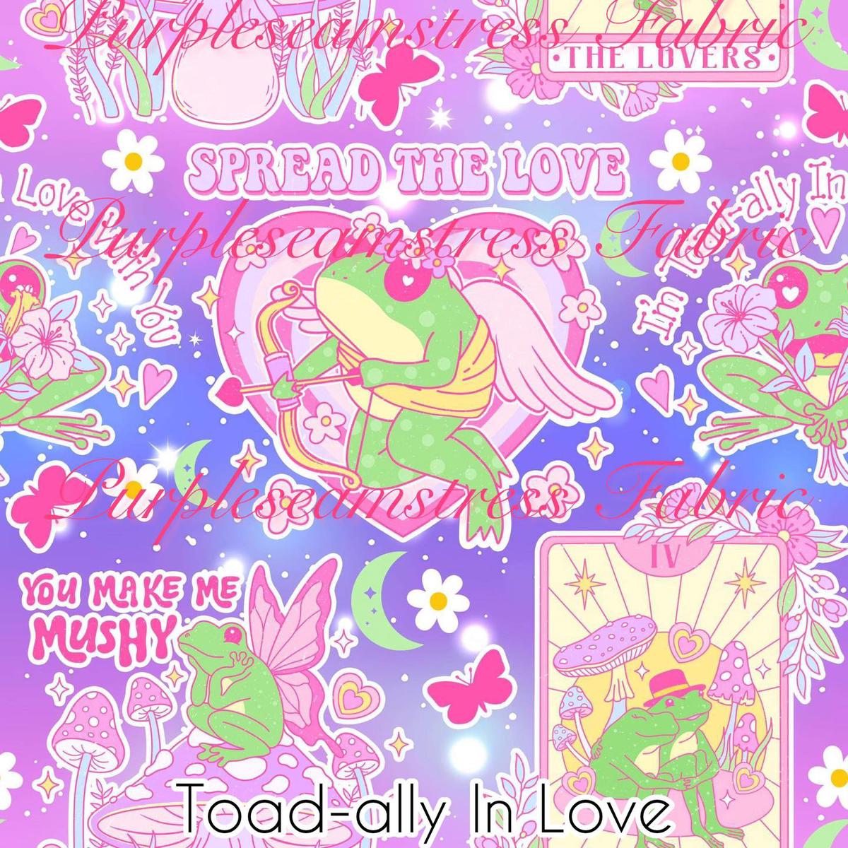 Toad-ally In Love  Fabric