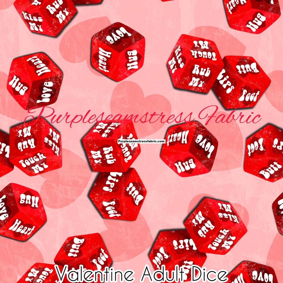 Valentine Adult Dice  Fabric