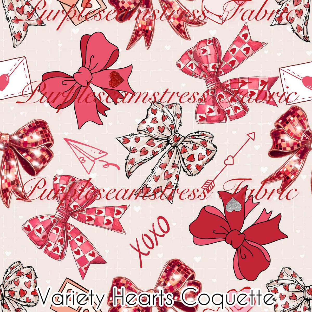 Variety Hearts Coquette  Fabric