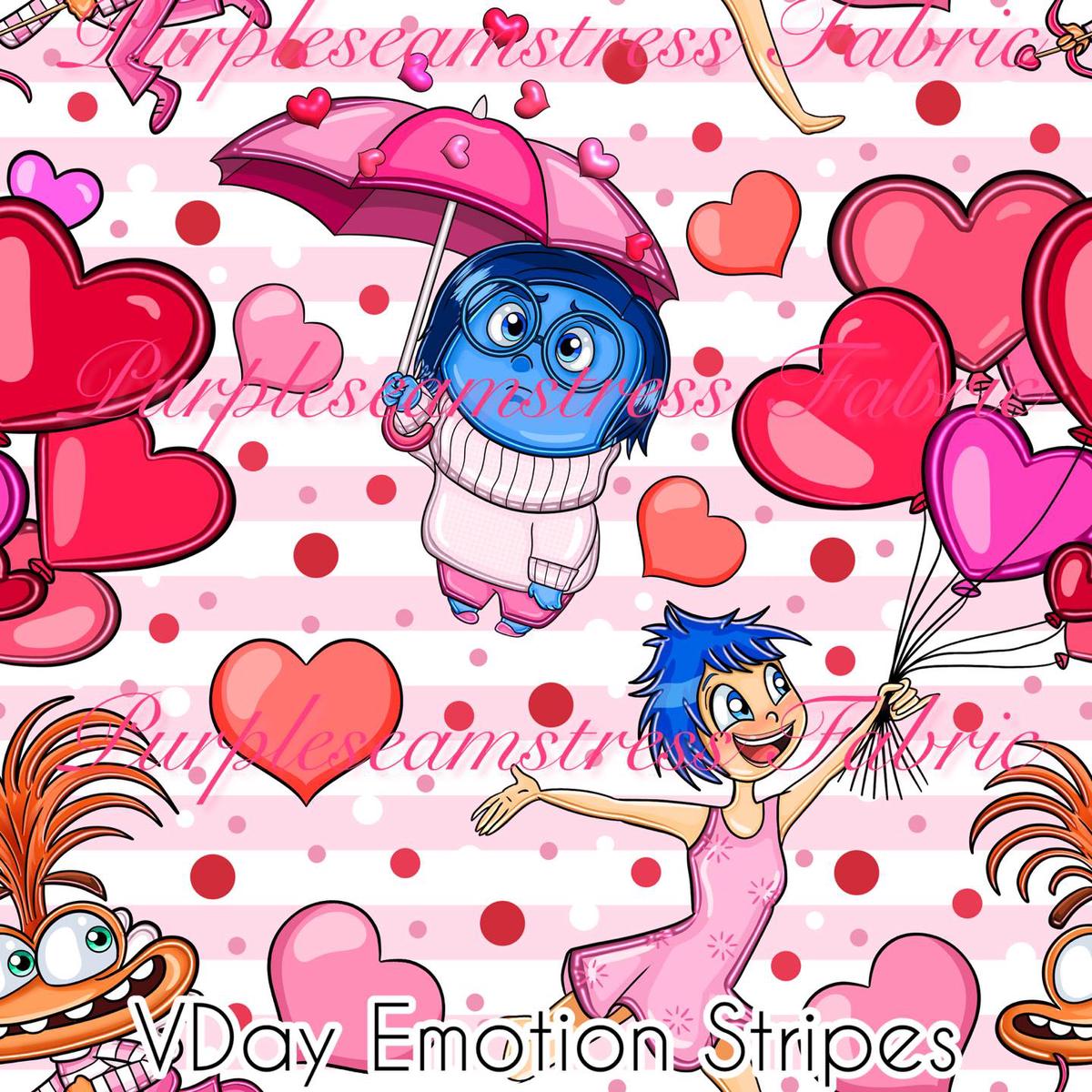 Vday Emotion Stripes  Fabric