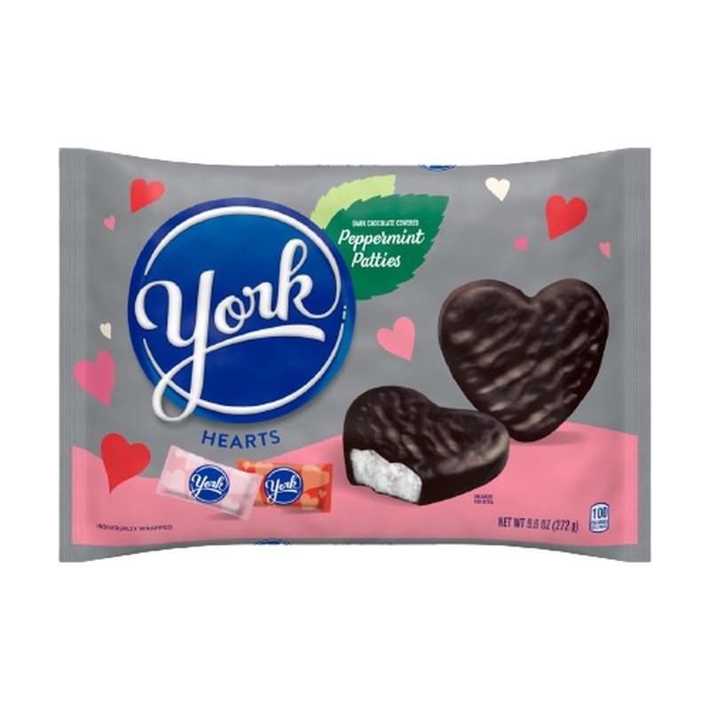 York Valentine's Peppermint Patties Hearts 9.6 oz. Bag