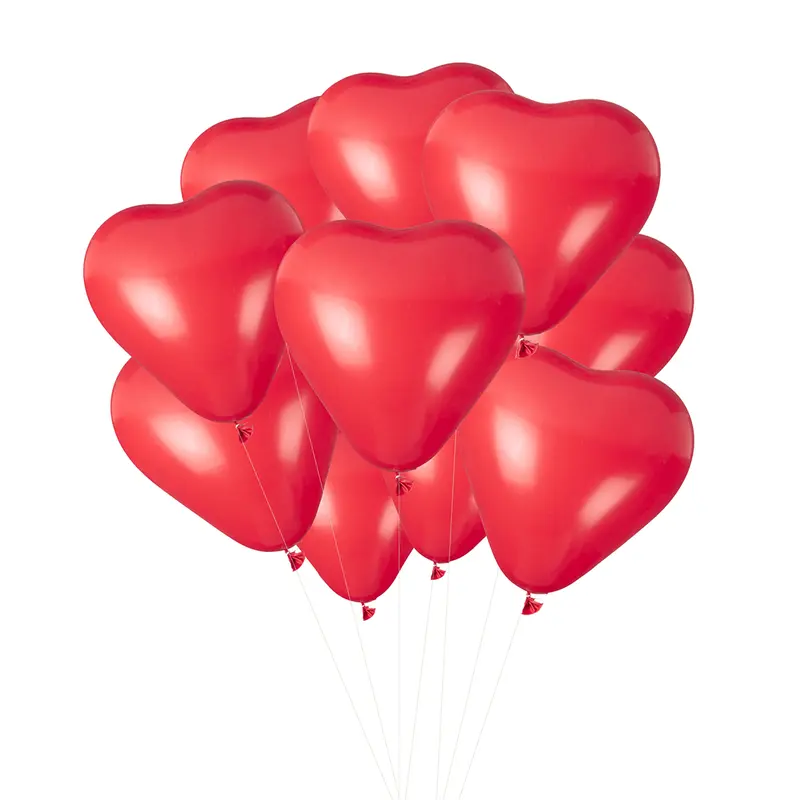 11" Latex Heart Balloon Bundle - Red