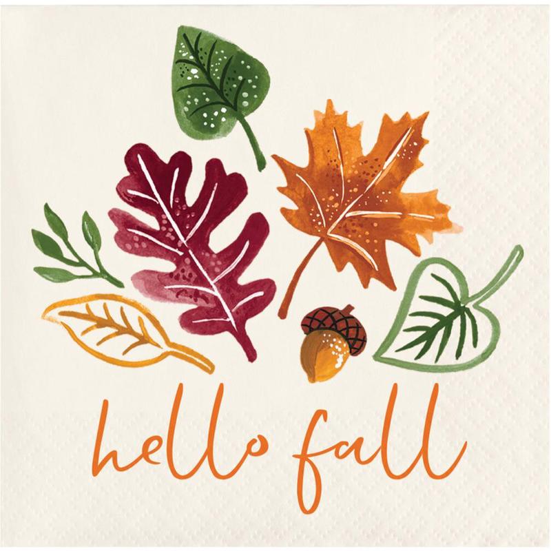 192/Case Bulk Fall Festivities Paper Beverage Napkin