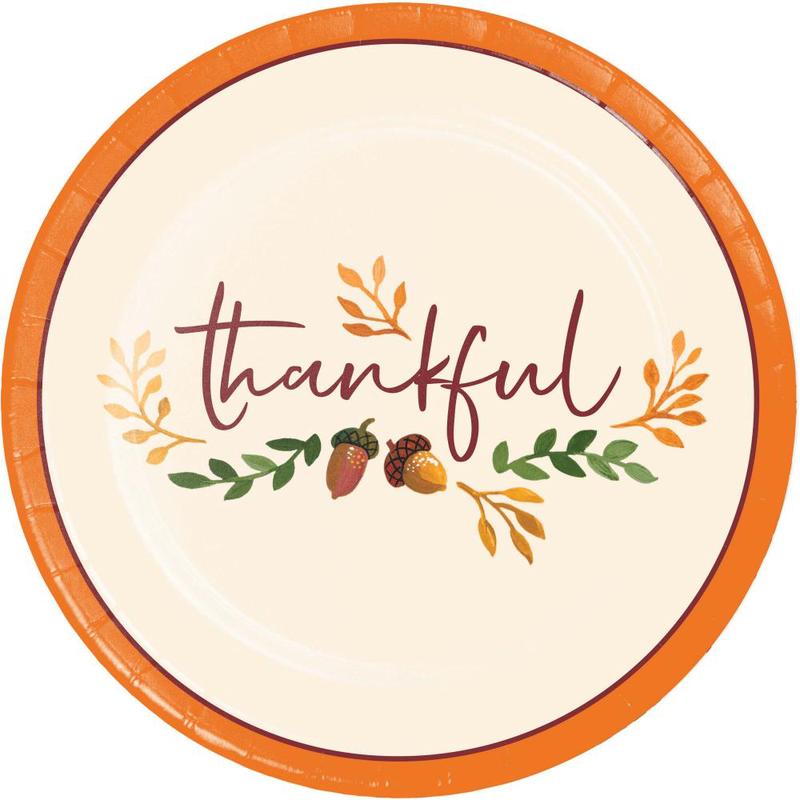 96/Case Bulk Fall Festivities Paper Dessert Plate