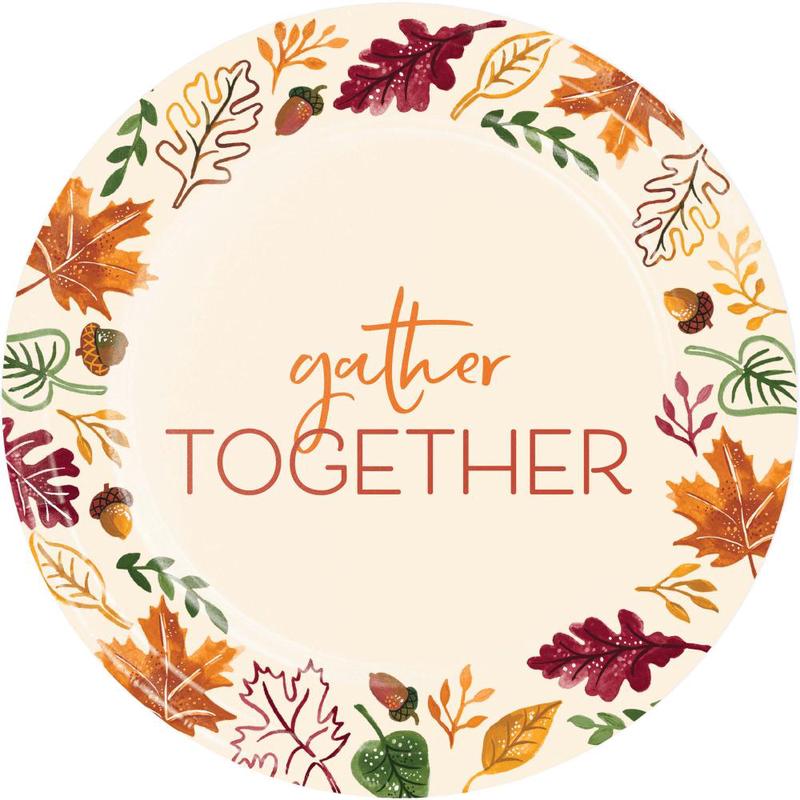 96/Case Bulk Fall Festivities Paper Dinner Plate