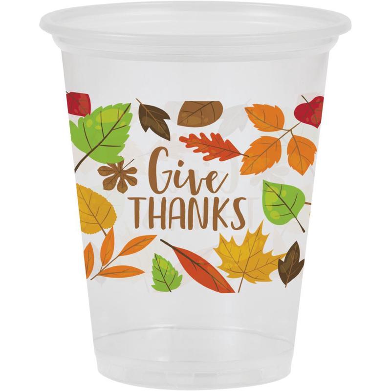 96/Case Bulk Give Thanks Plastic Cups