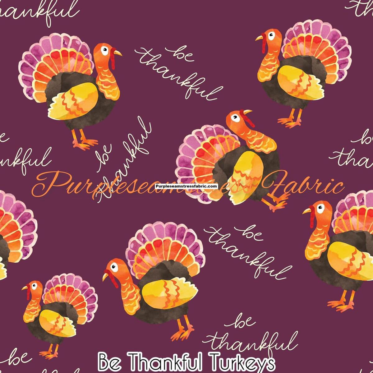 Be Thankful Turkeys  Fabric