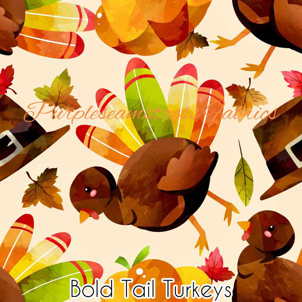 Bold Tail Turkeys  Fabric