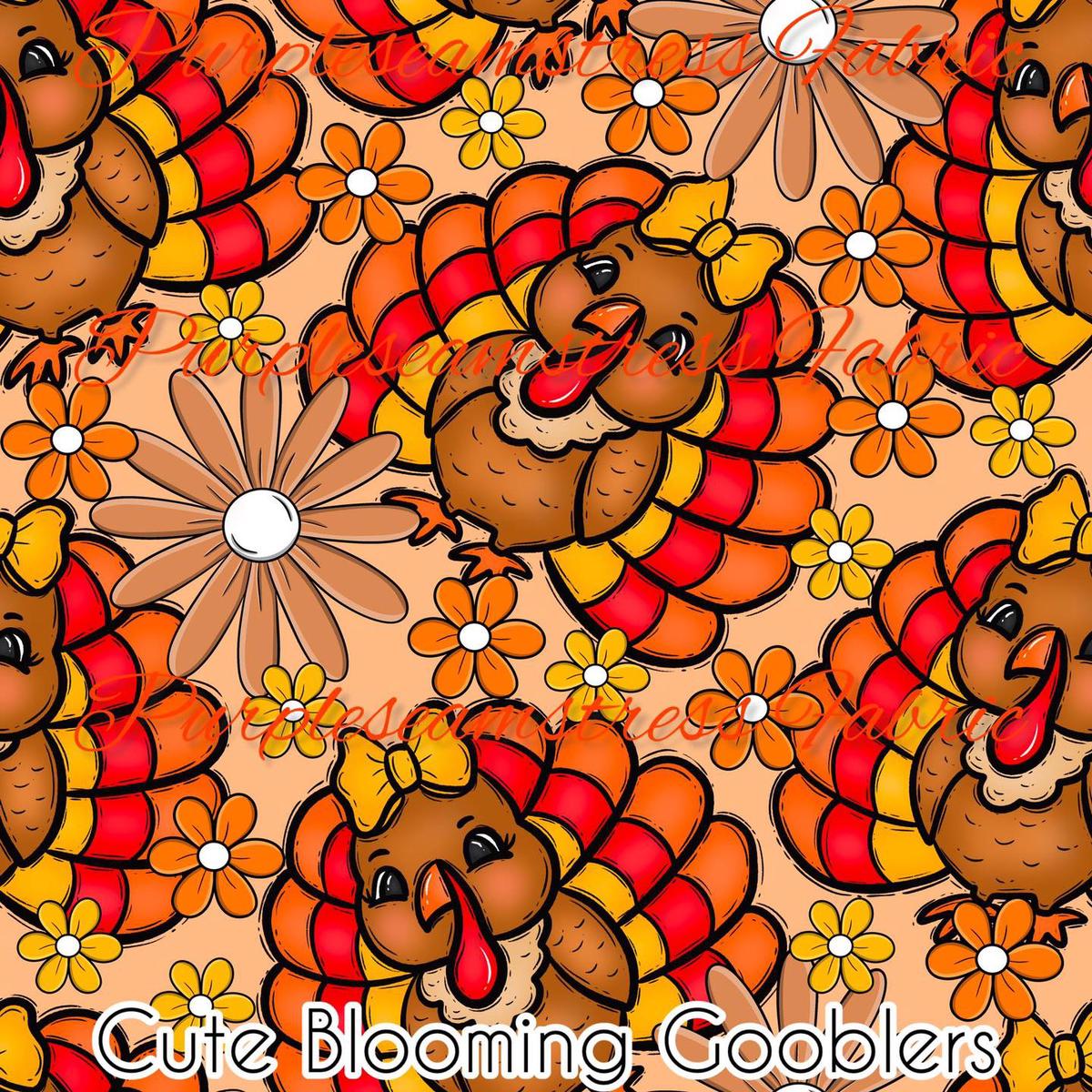 Cute Blooming Gobblers  Fabric