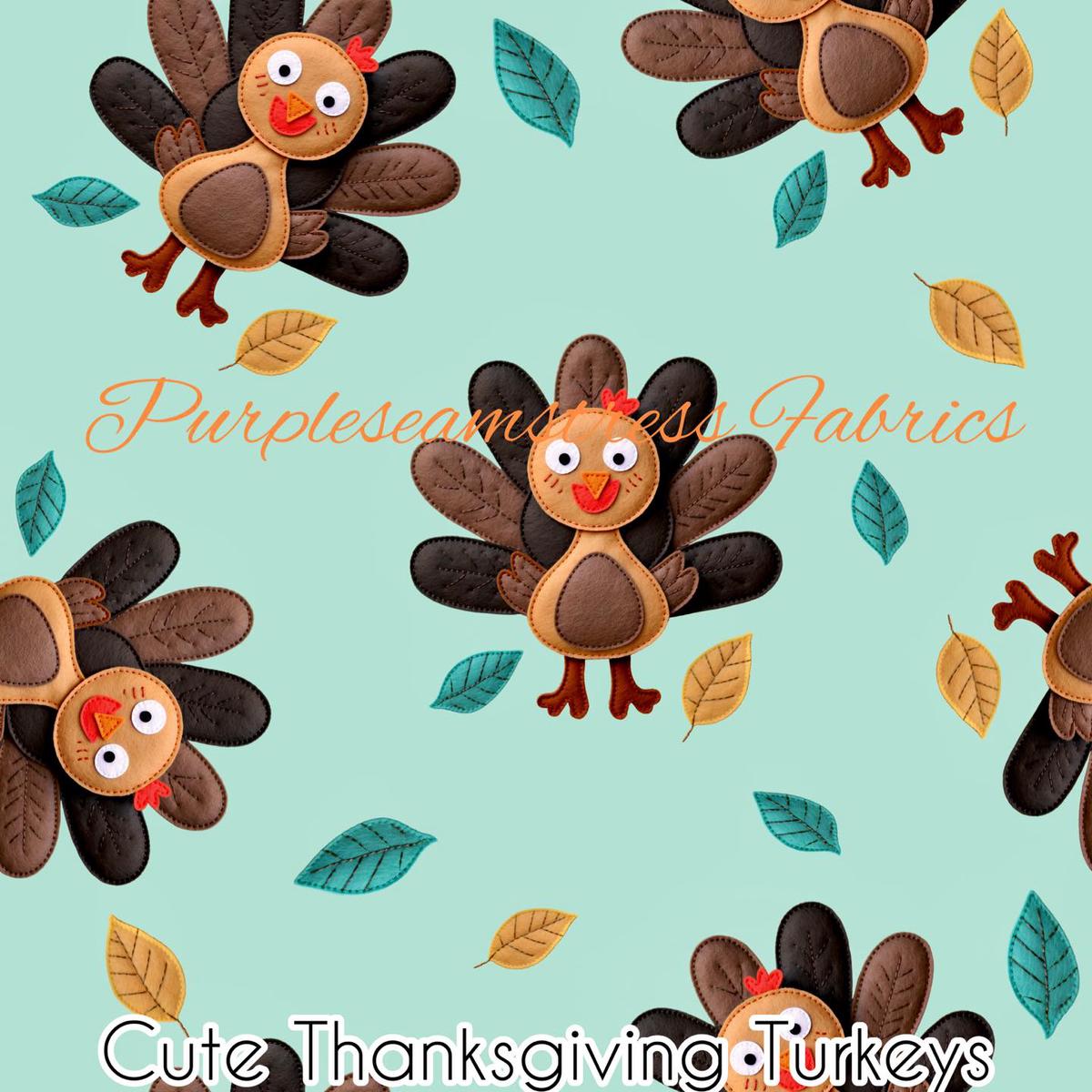 Cute Thanksgiving Turkeys  Fabric