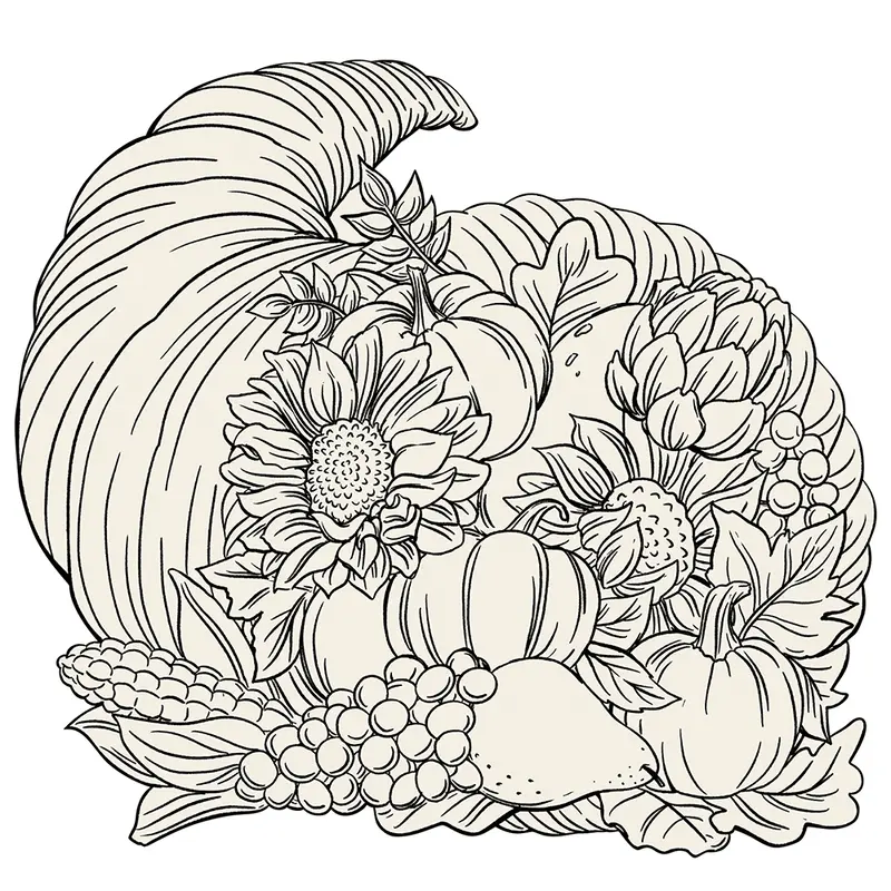 Die-Cut Cornucopia Coloring Placemats