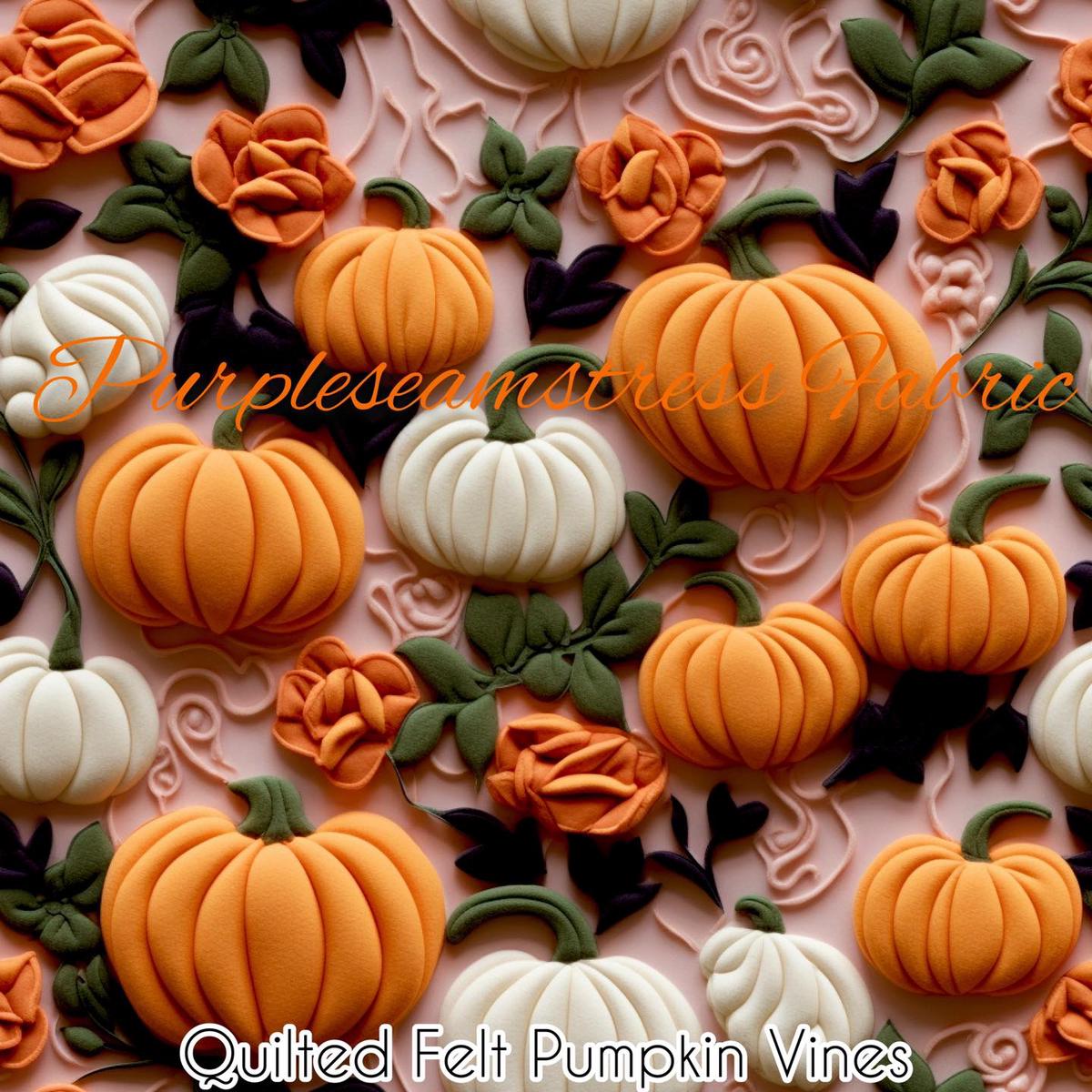Faux Quilted Felt Pumpkin Vines  ...