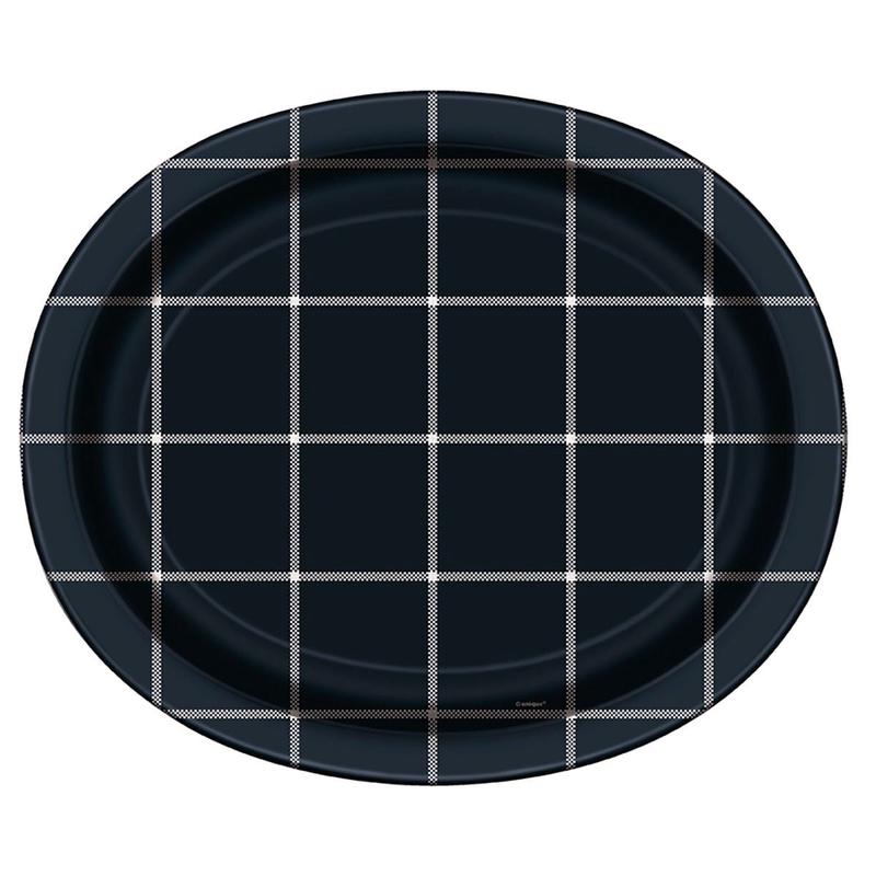 Friendsgiving Large Oval Shaped Lunch Plates, 8 Count