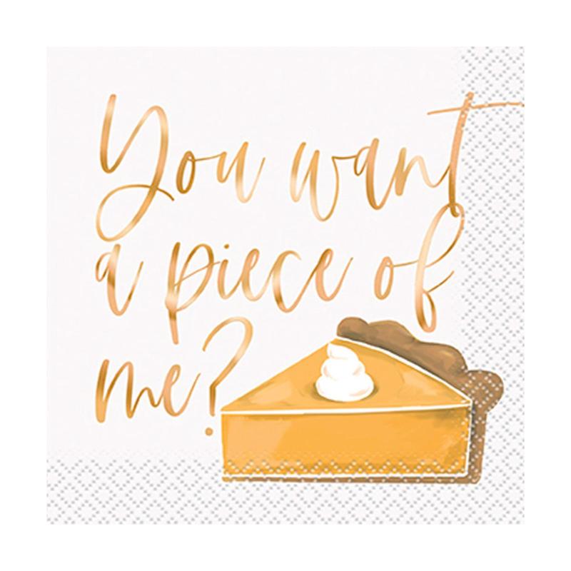 Friendsgiving Small White Beverage Napkins, 20 Count