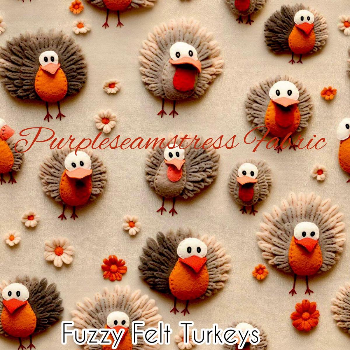 Fuzzy Felt Turkeys  Fabric