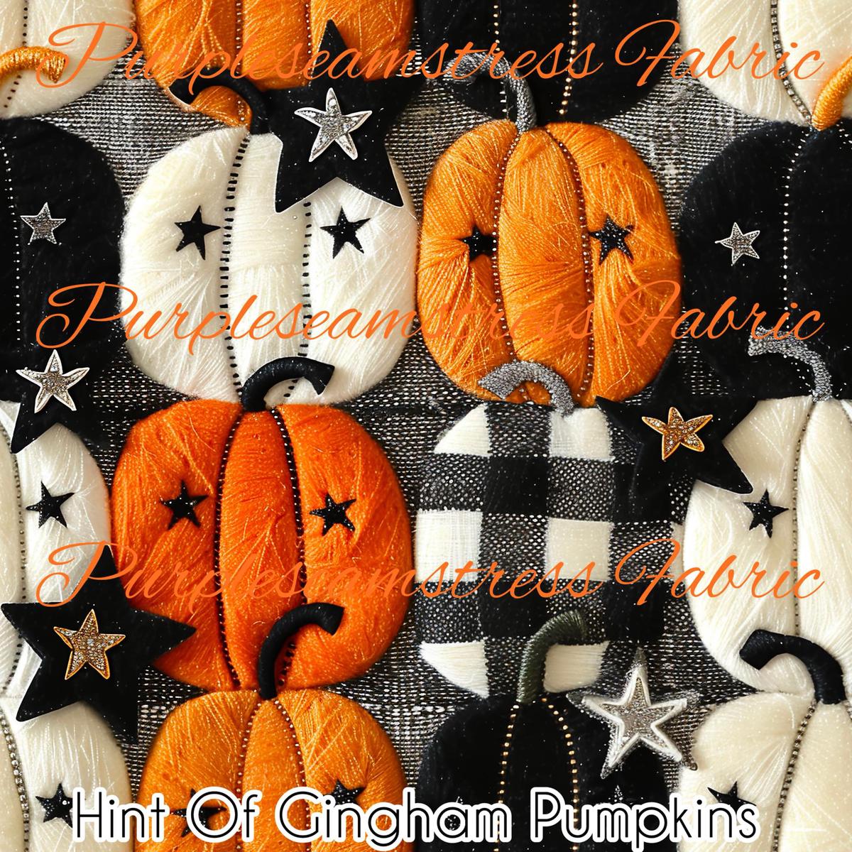 Hint Of Gingham Pumpkins  Fabric