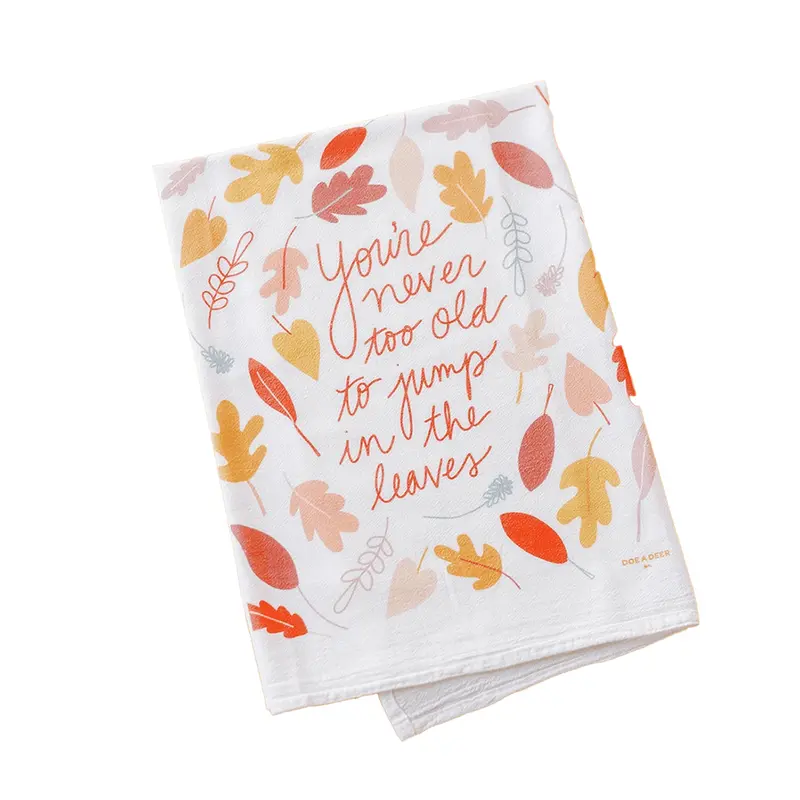 Jump in the Leaves Flour Sack Towel