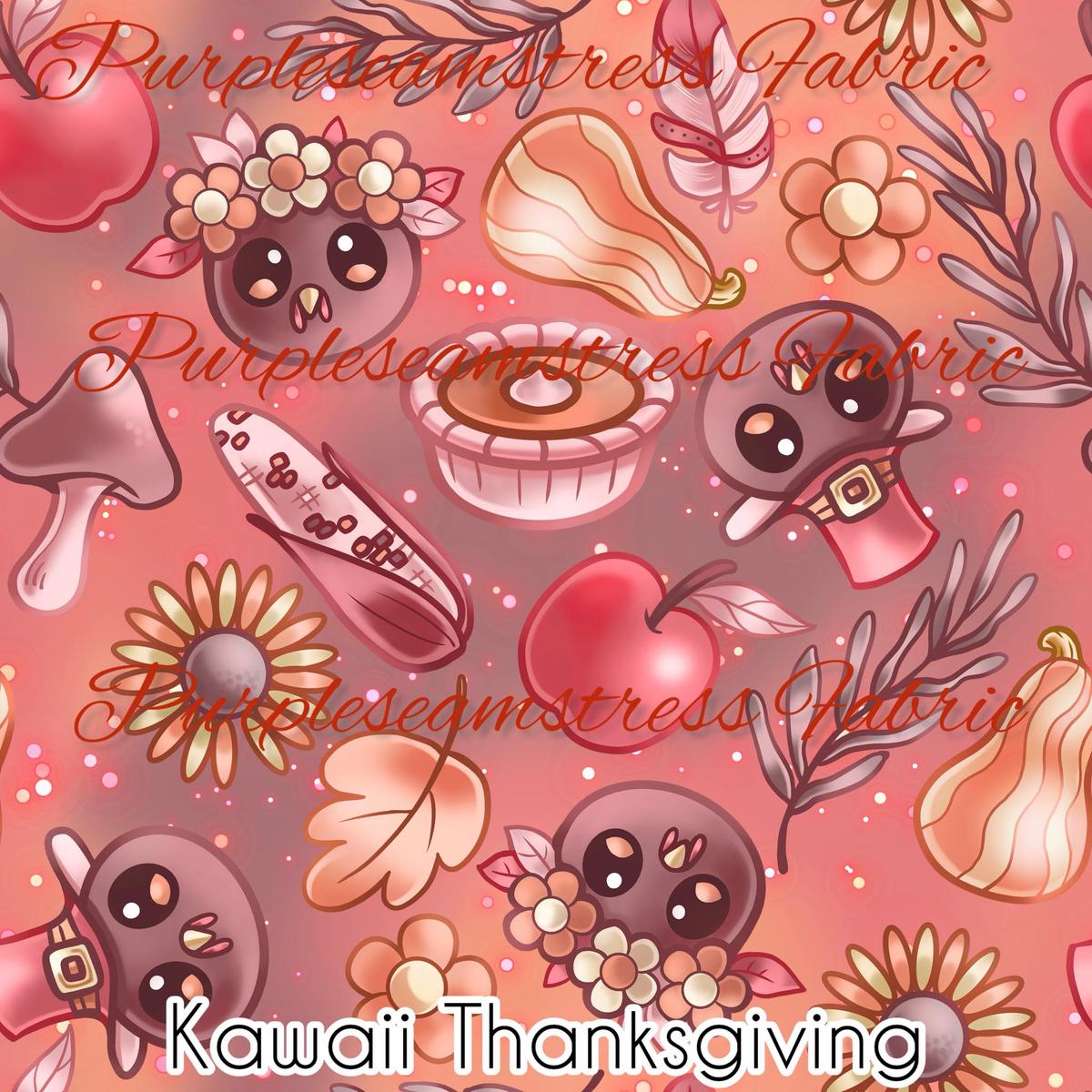 Kawaii Thanksgiving  Fabric