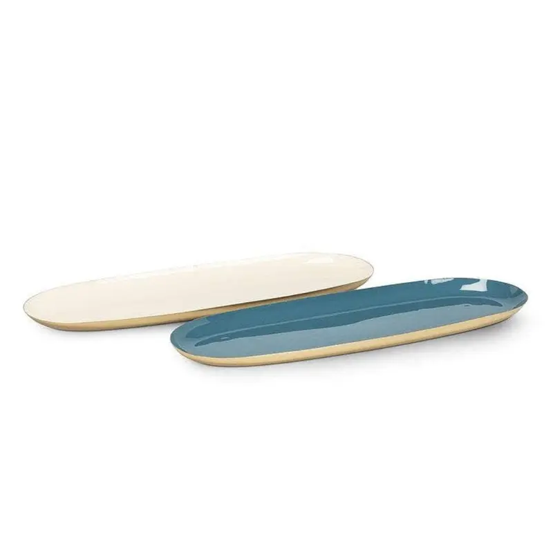 Large Oval Enamel Tray - 2 Color Options