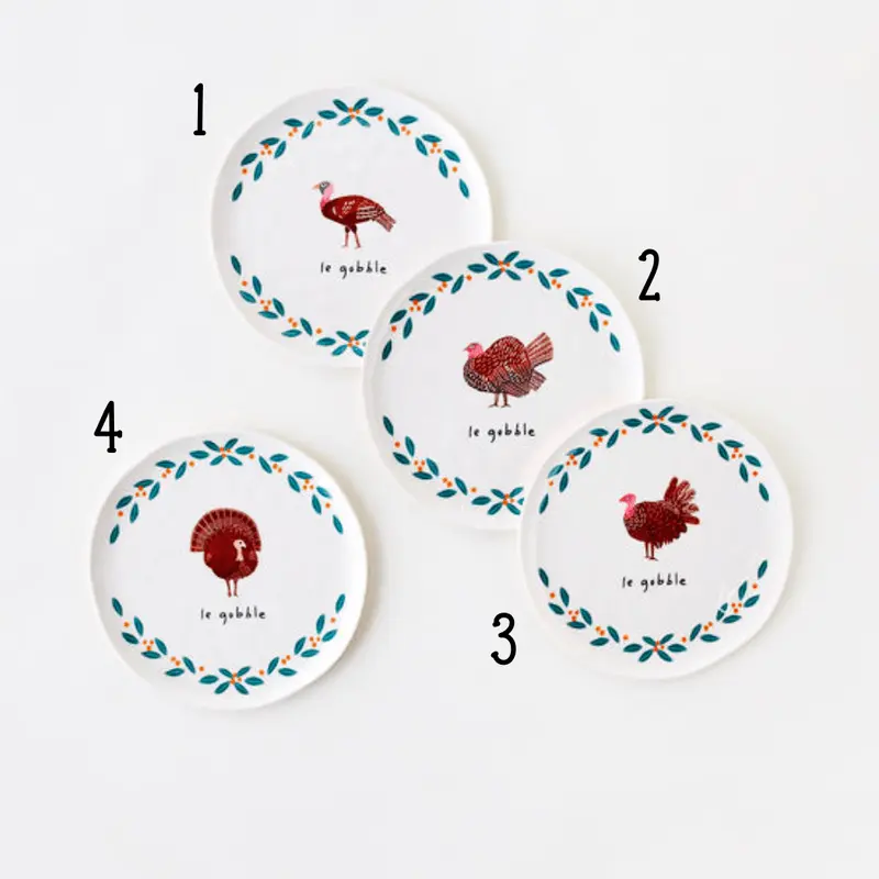 Le Gobble Melamine Plate - 4 Style Options
