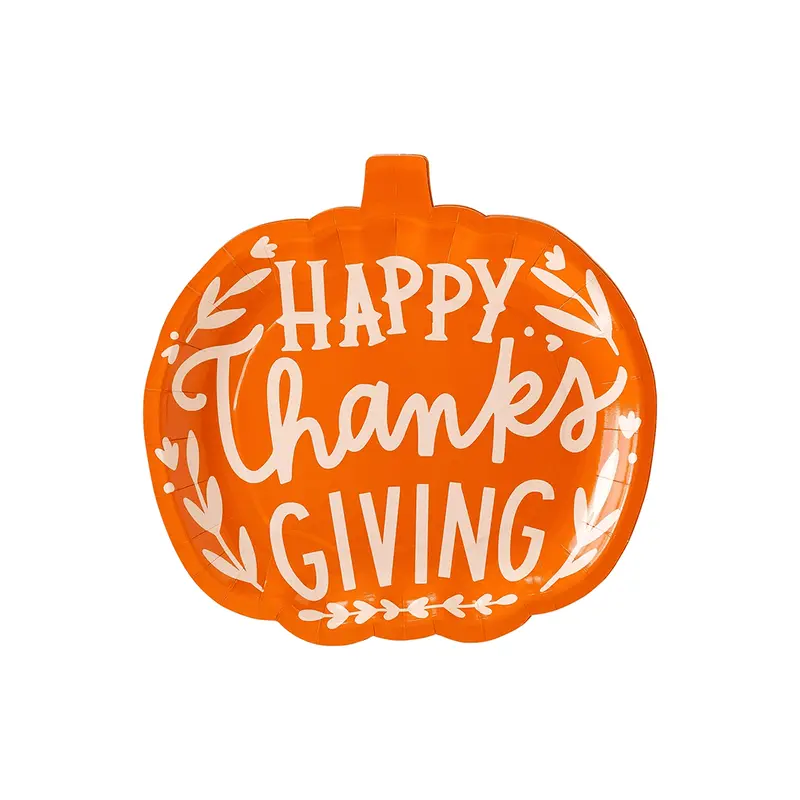 My Mind's Eye "Happy Thanksgiving" Pumpkin Plates