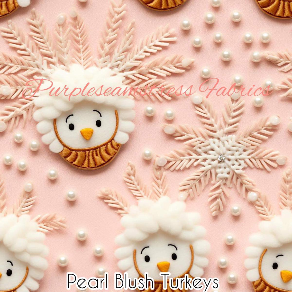 Pearl Blush Turkeys  Fabric