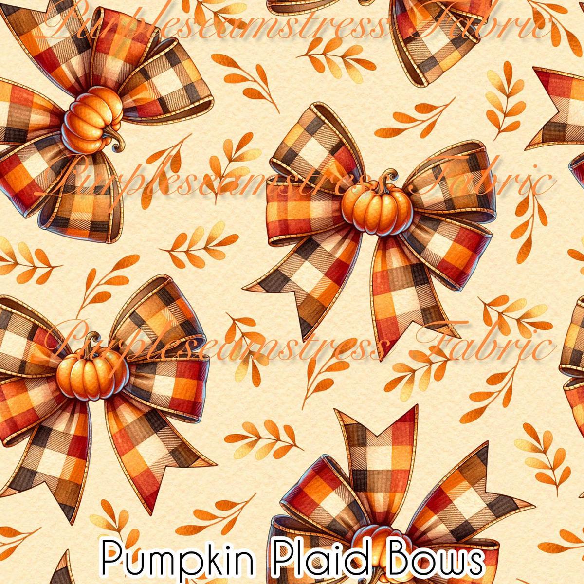 Pumpkin Plaid Bows  Fabric
