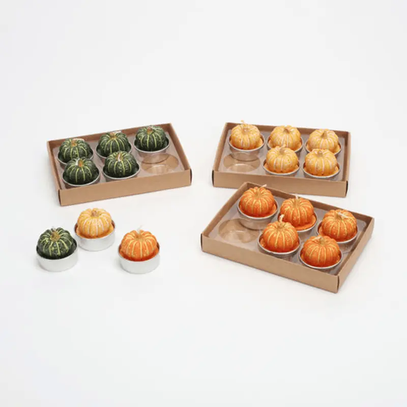 Pumpkin T-Light Candle Set - 3 Color Options